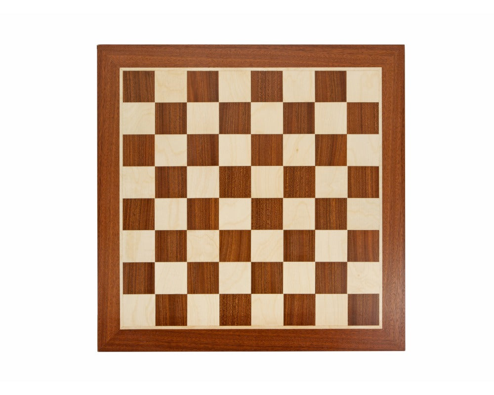19 Inch Mahogany and Maple Chess Board - Official Staunton™